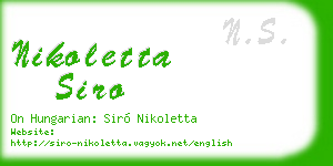 nikoletta siro business card