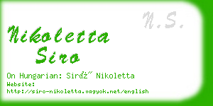 nikoletta siro business card